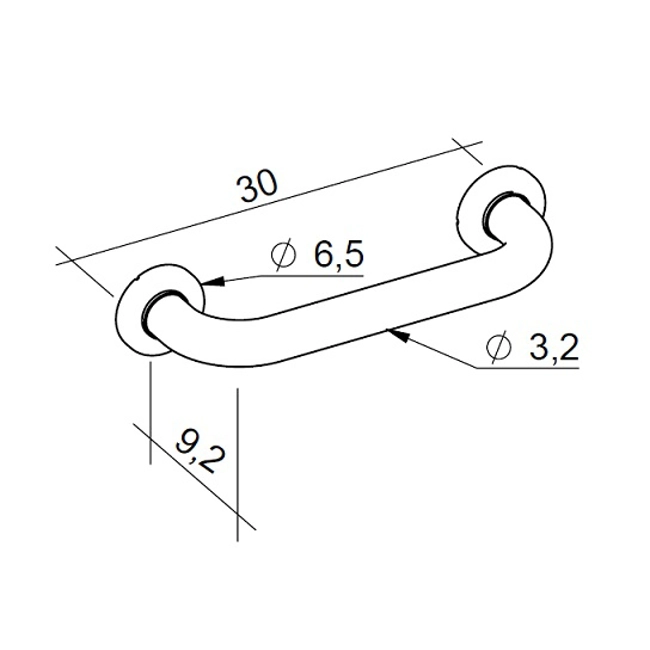 Vendita online Corrimano lineare in acciaio laccato bianco L 30 cm.